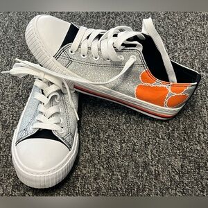 Clemson Tigers Womens Glitter Canvas Shoes (8)